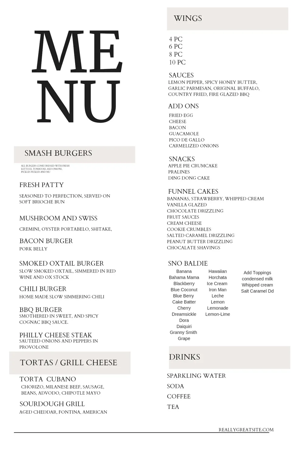 Menu 1