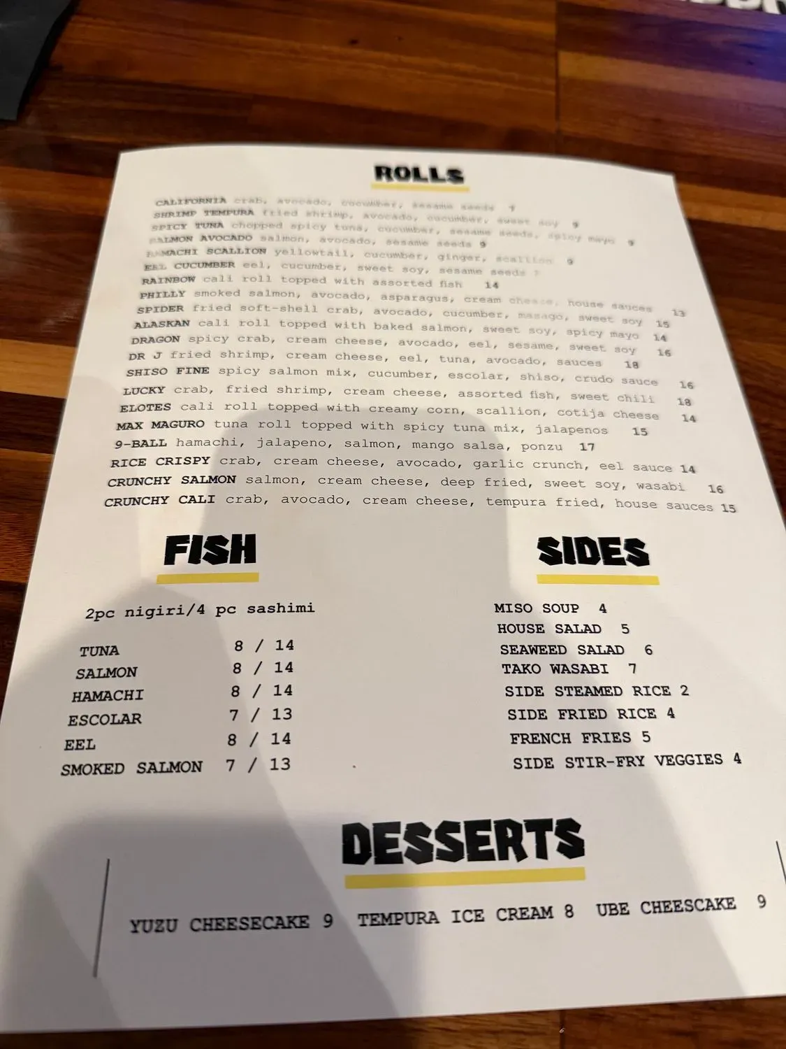 Menu 1