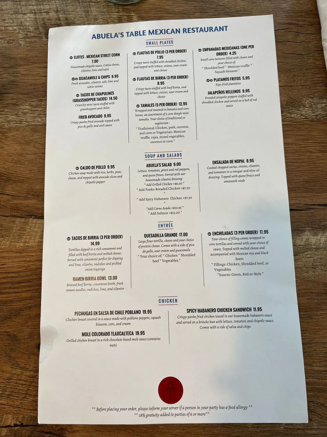 Menu 1