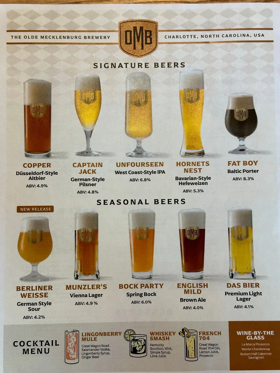 The Olde Mecklenburg Restaurant & Biergarten at Ballantyne Menu ...