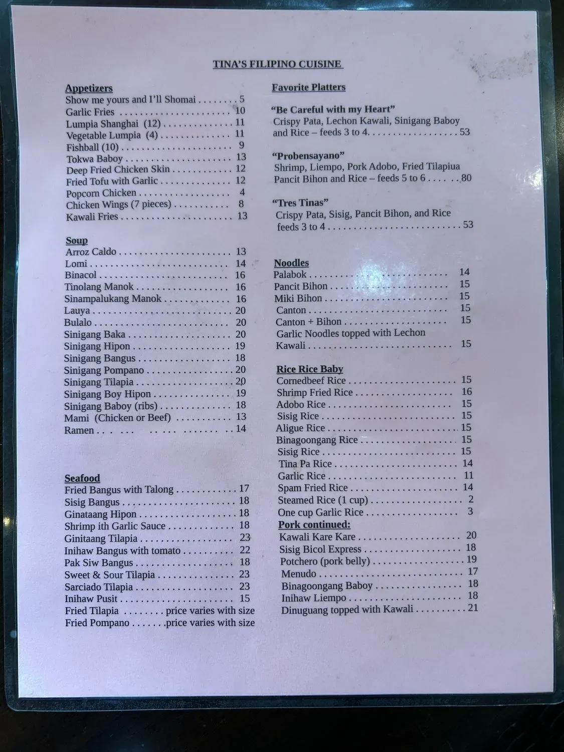 Menu 5