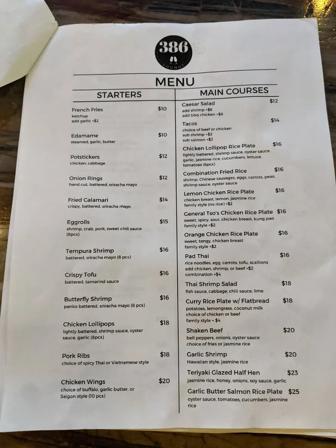 Menu 1