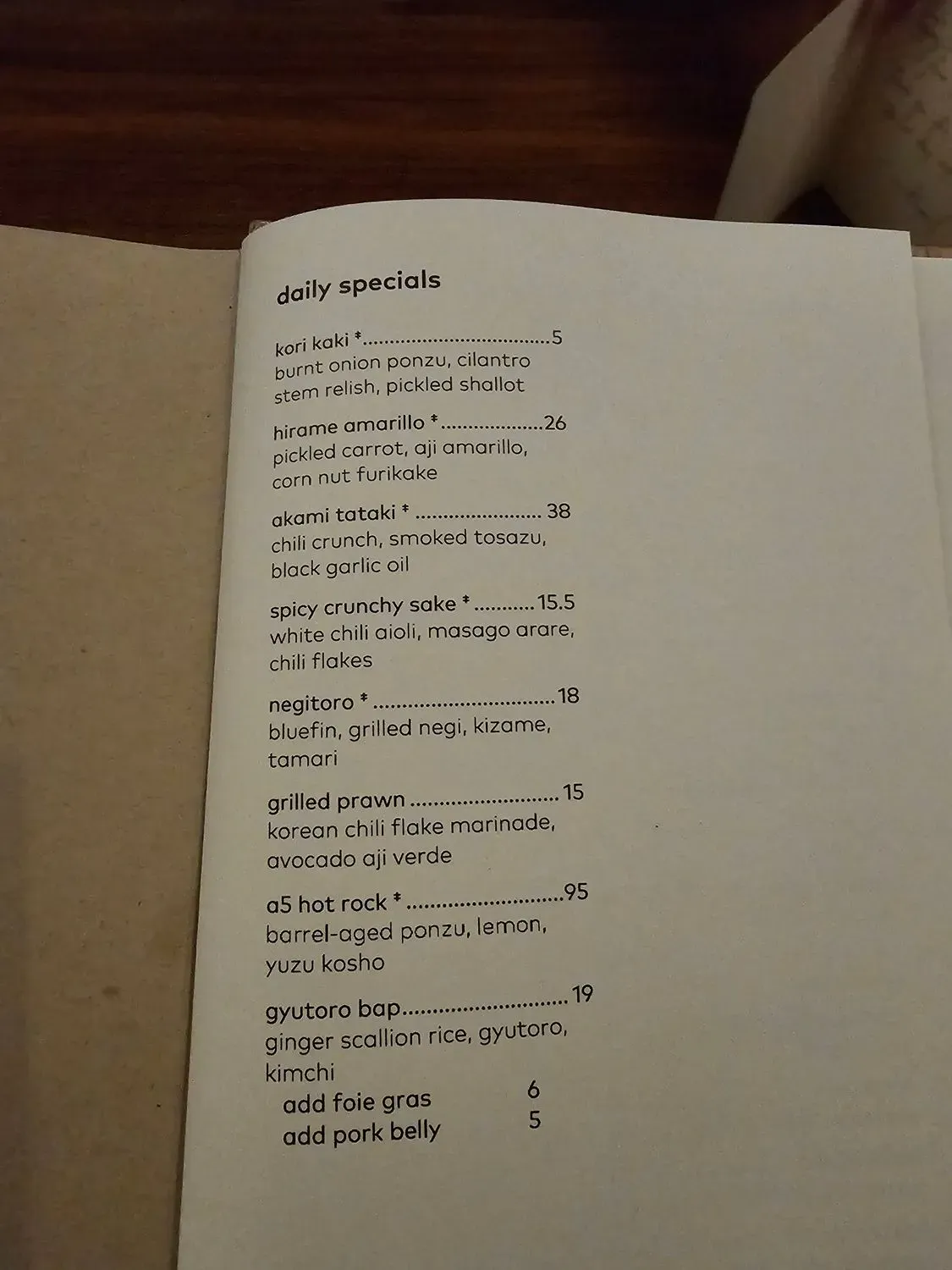 Menu 5