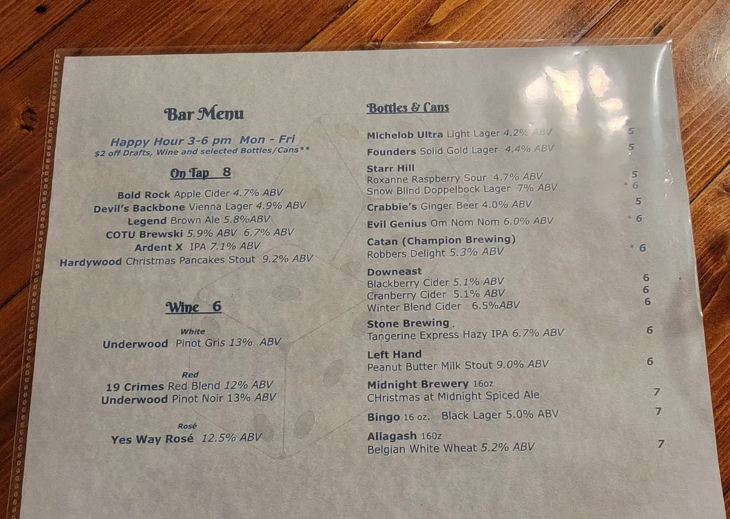 Menu 2