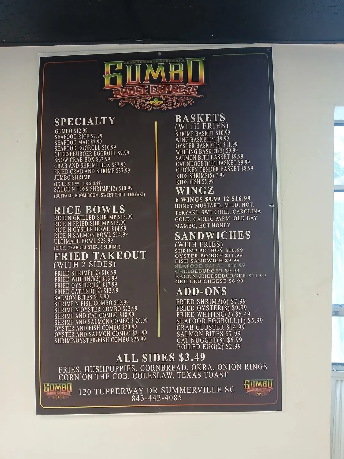 GUMBO HOUSE EXPRESS Menu - Updated November 2025