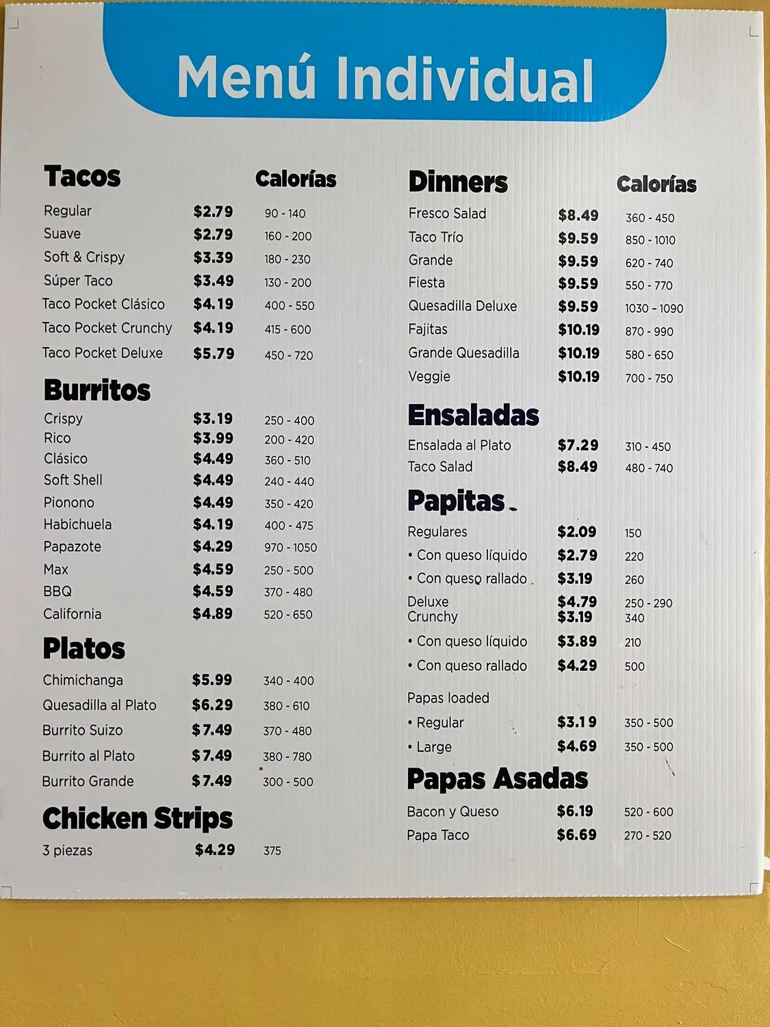 Menu 1