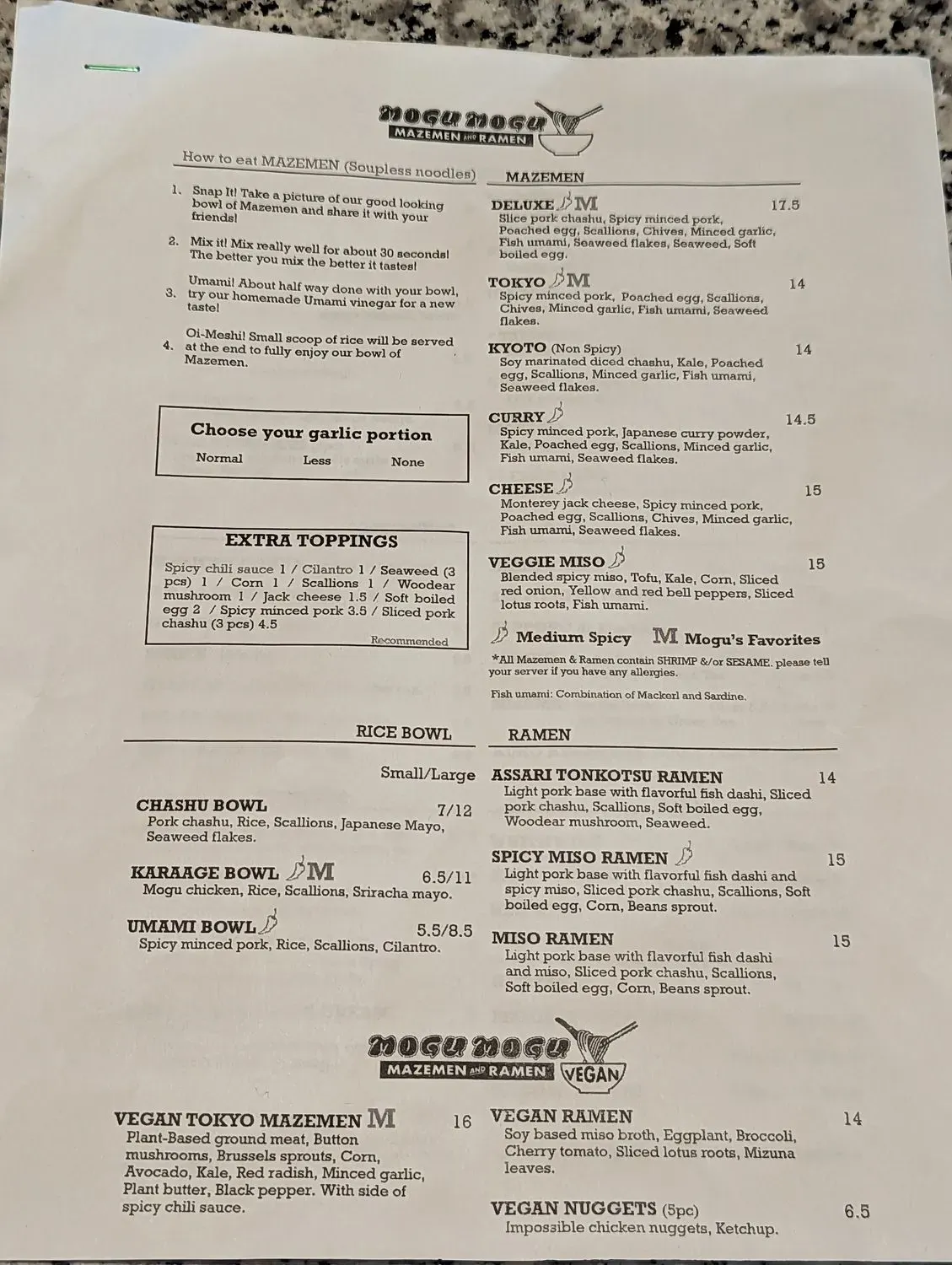 Menu 1