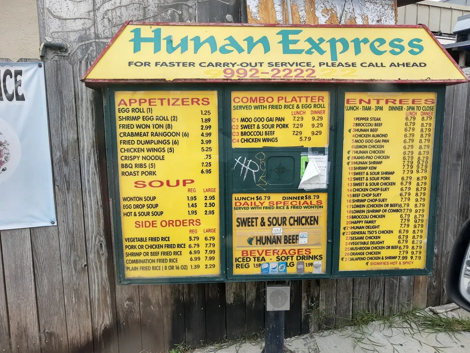 Hunan Express Menu - Updated November 2025