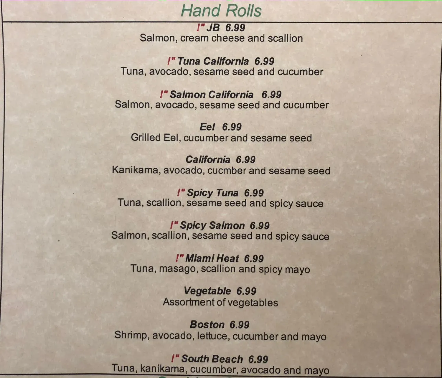 Menu 5