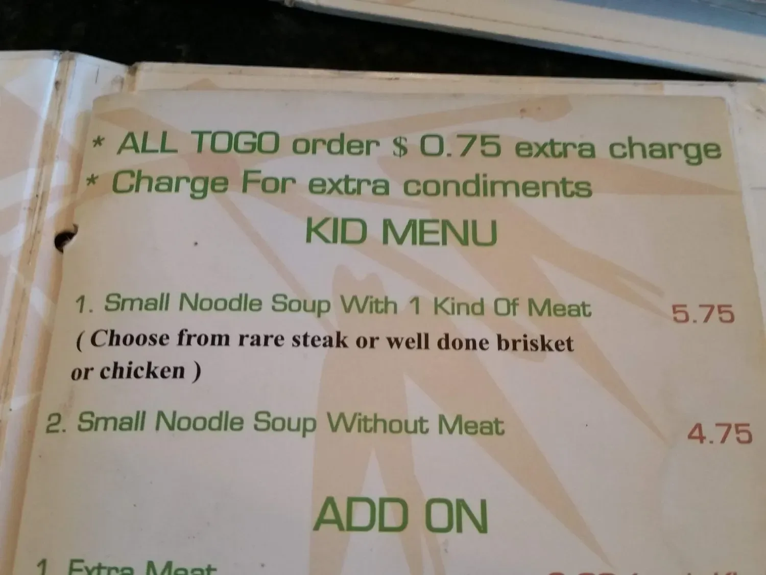 Menu 5