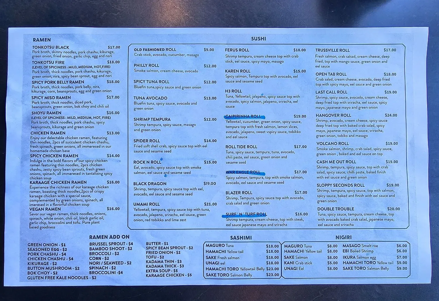 Menu 1