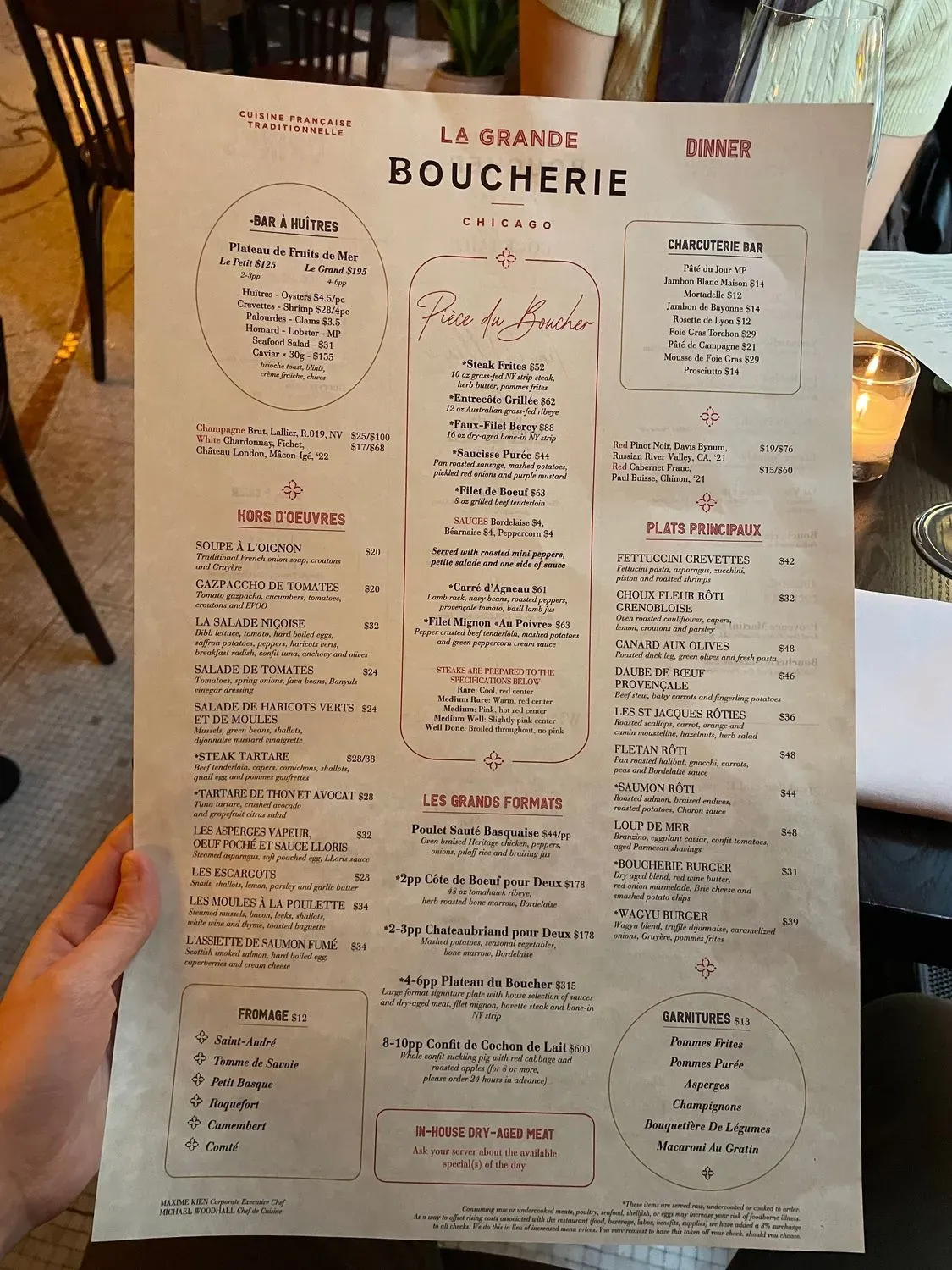 La Grande Boucherie Chicago Menu - Updated November 2025