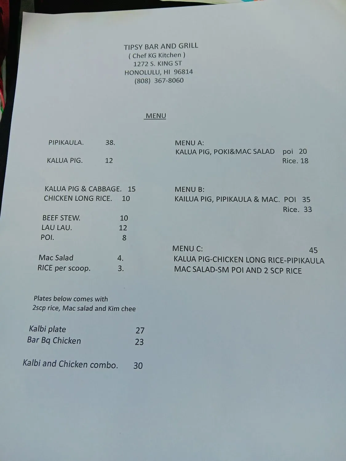 Menu 1