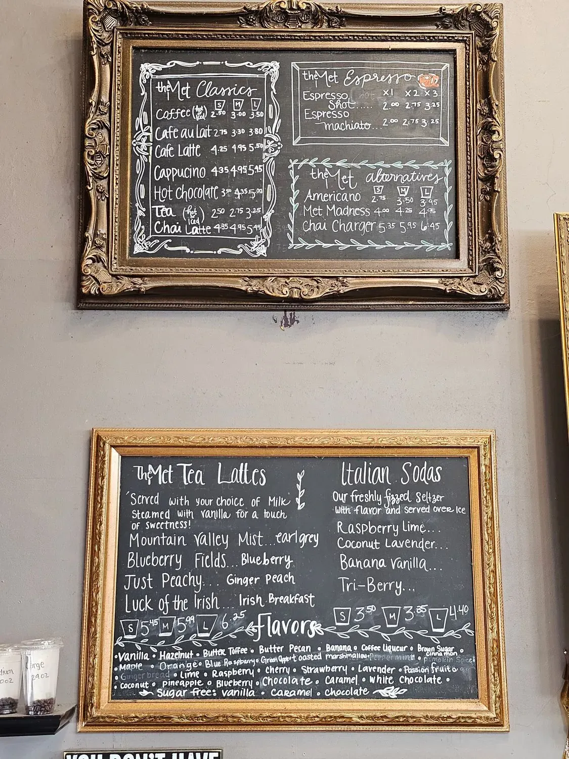 The Metropolitan Coffeehouse Menu - Updated November 2025