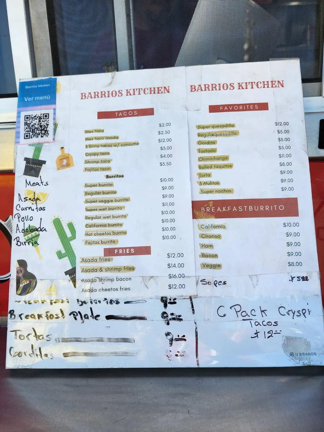BARRIOS Kitchen Menu - Updated November 2025