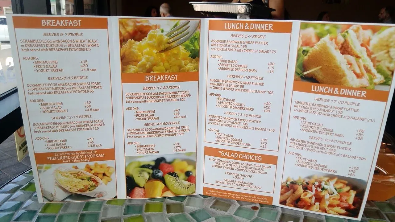 Rachel's Kitchen Menu - Updated August 2025