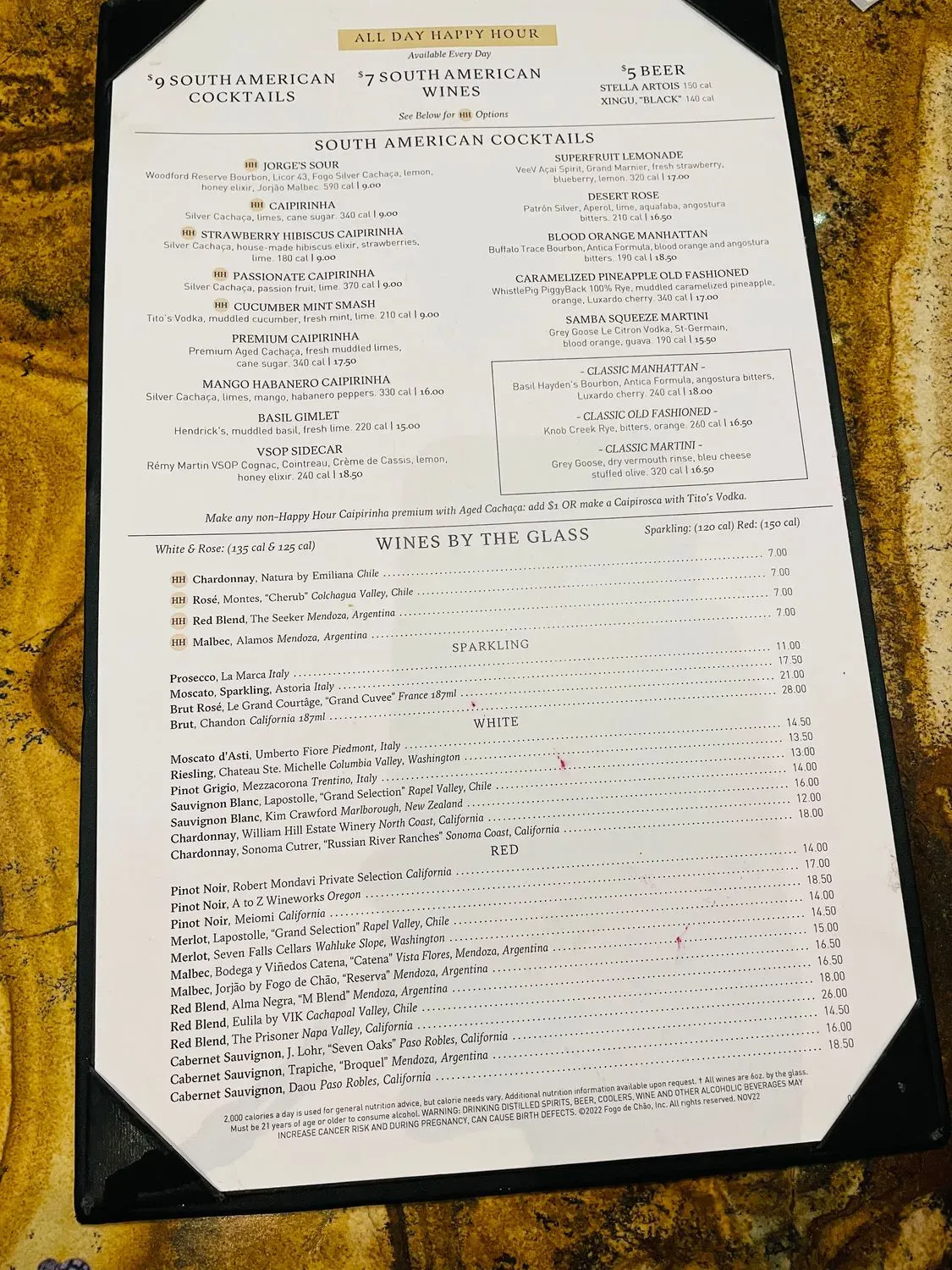 Fogo de Chão Brazilian Steakhouse Menu - Updated November 2025