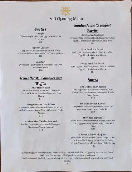 Menu 1