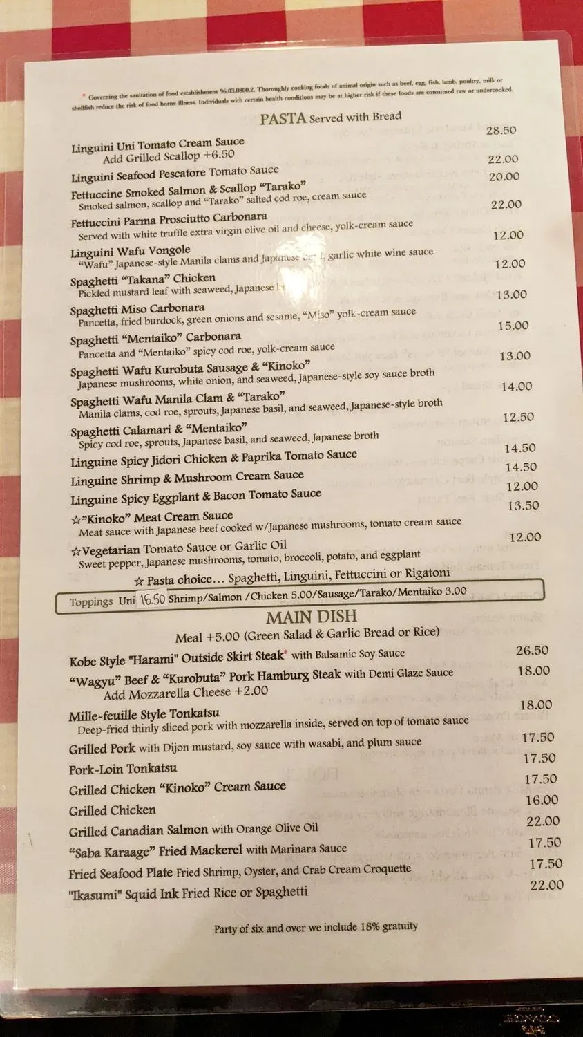 Menu 1