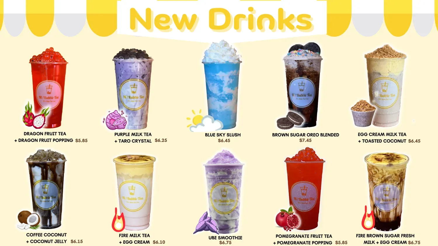 Hi Bubble Tea (Canyon Rd) Menu - Updated November 2025
