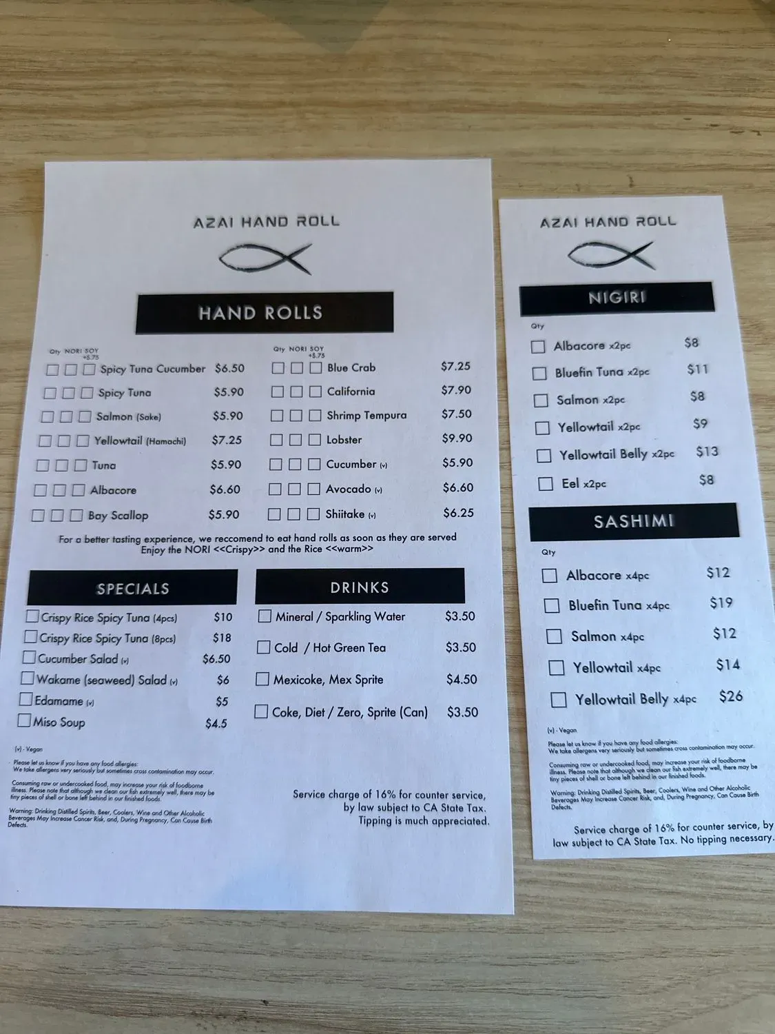 Menu 5