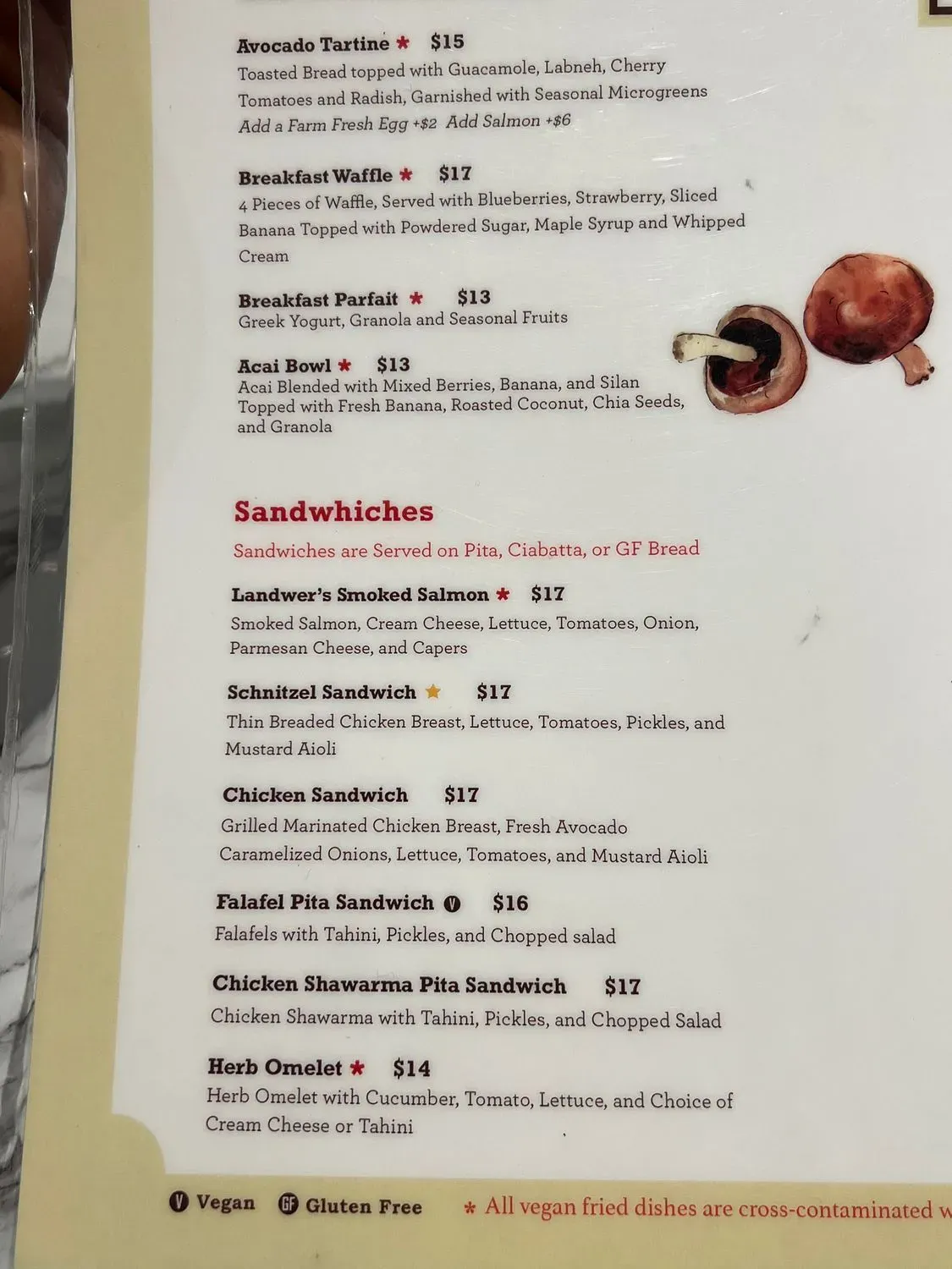 Cafe Landwer Menu - Updated November 2025