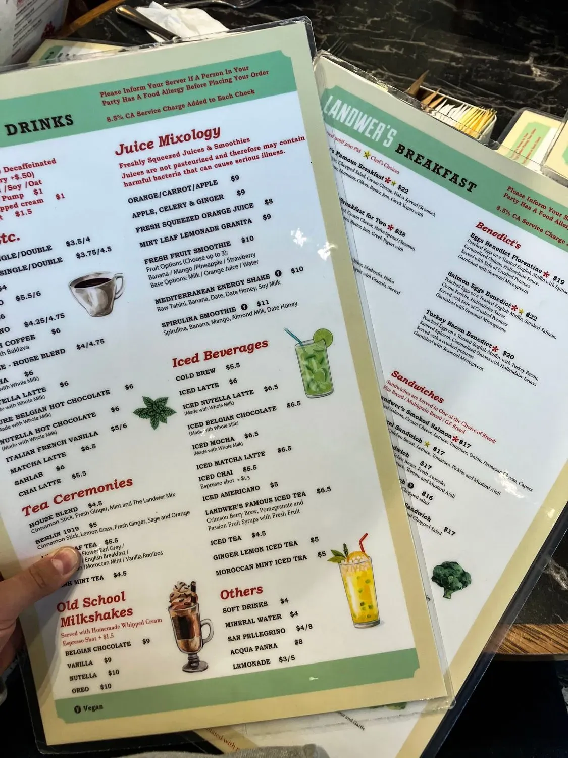 Cafe Landwer Menu - Updated November 2025