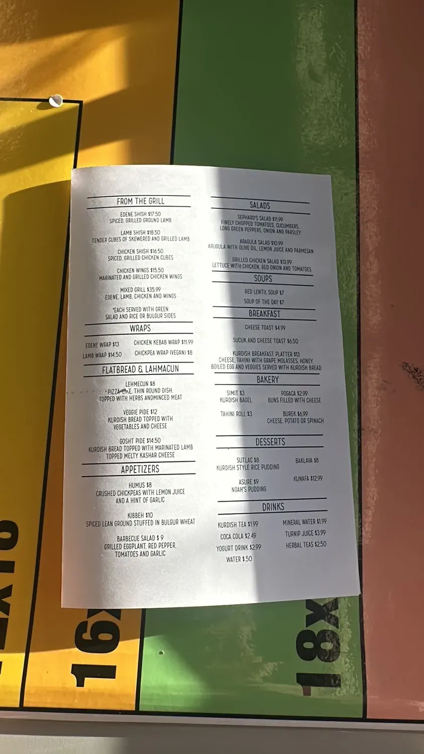 Menu 1