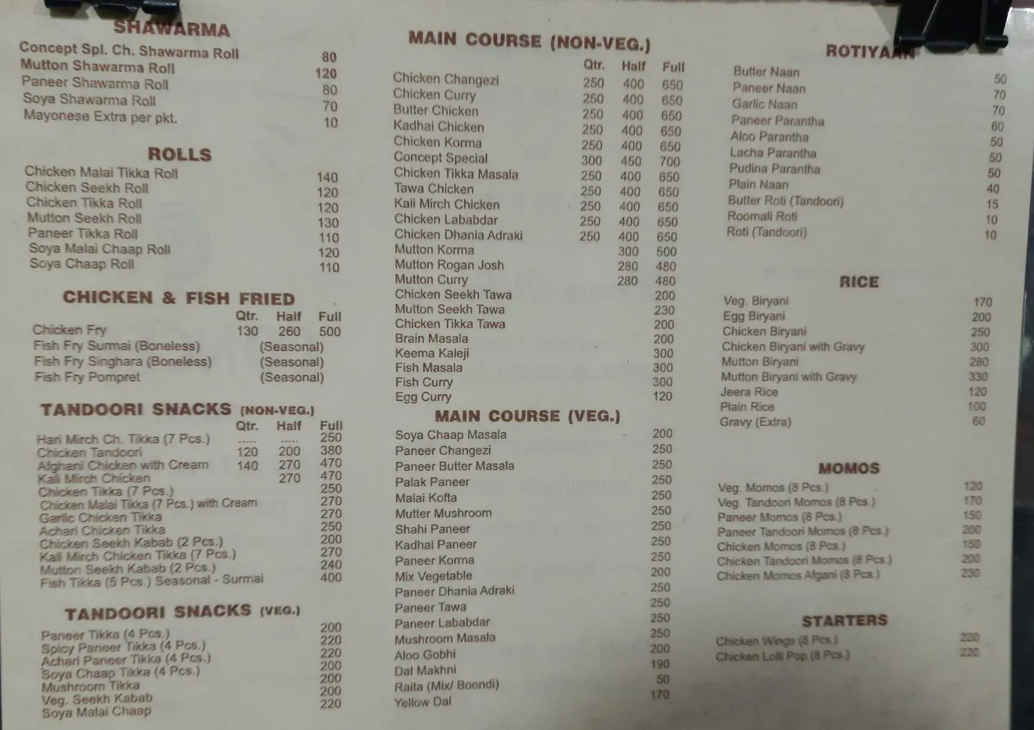 Menu 6