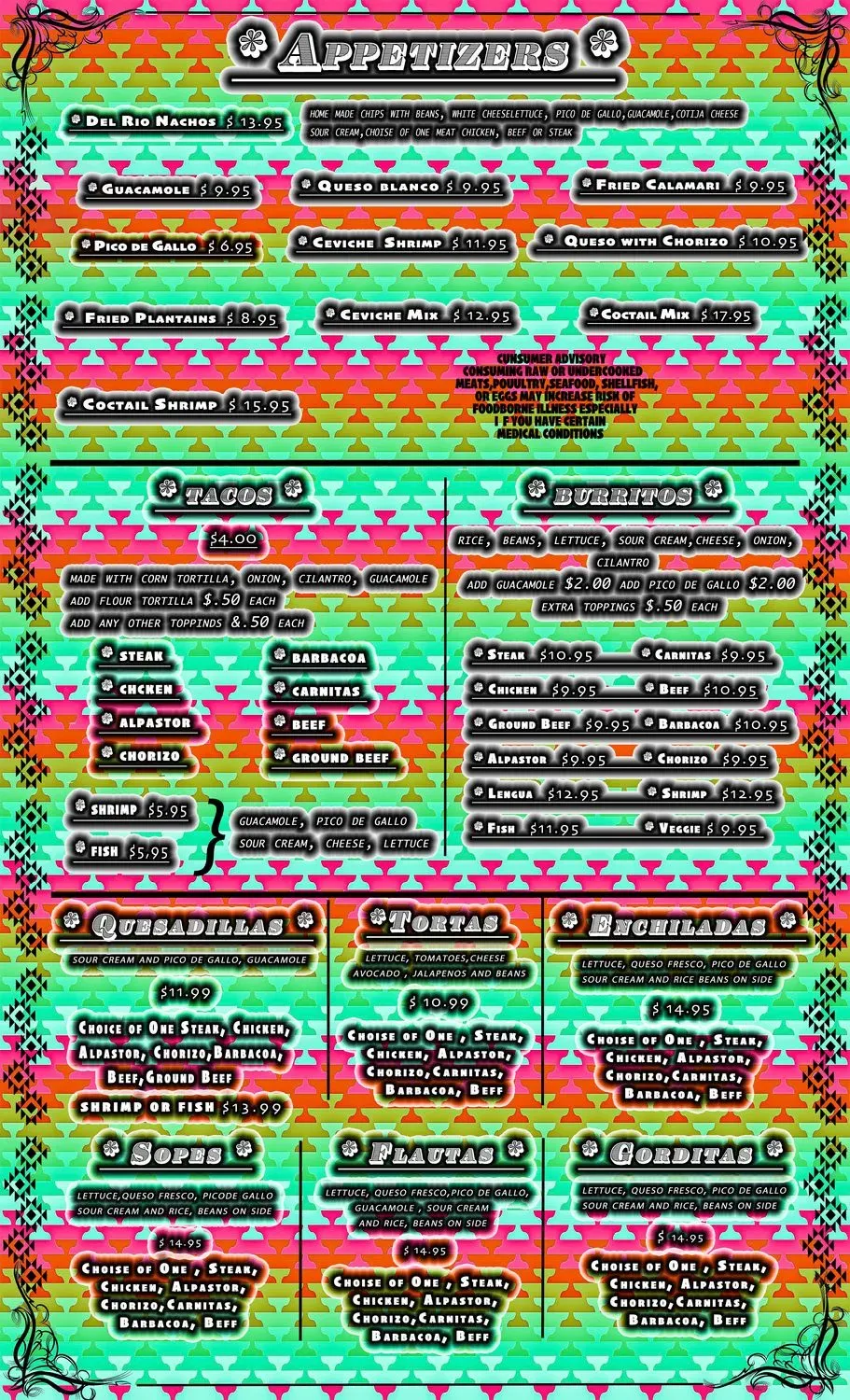 Del Rio Authentic Mexican Restaurant Menu - Updated November 2025