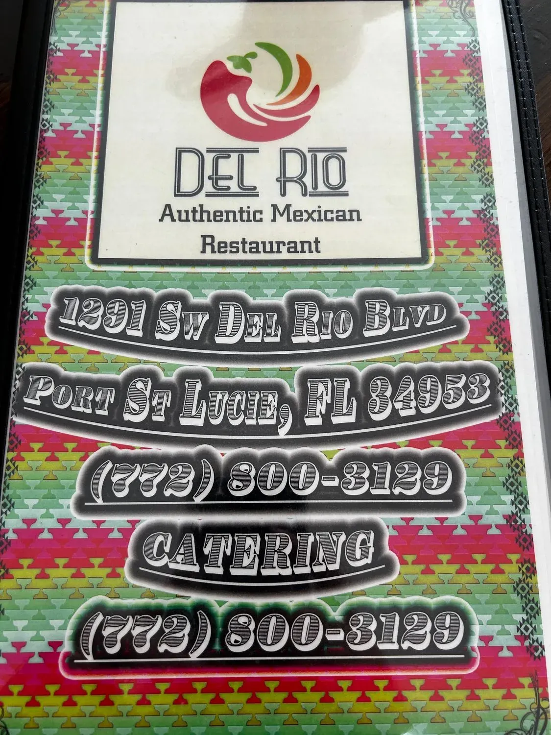 Del Rio Authentic Mexican Restaurant Menu - Updated November 2025