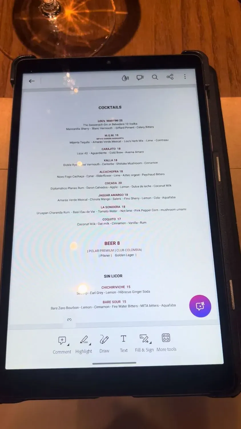 Menu 1