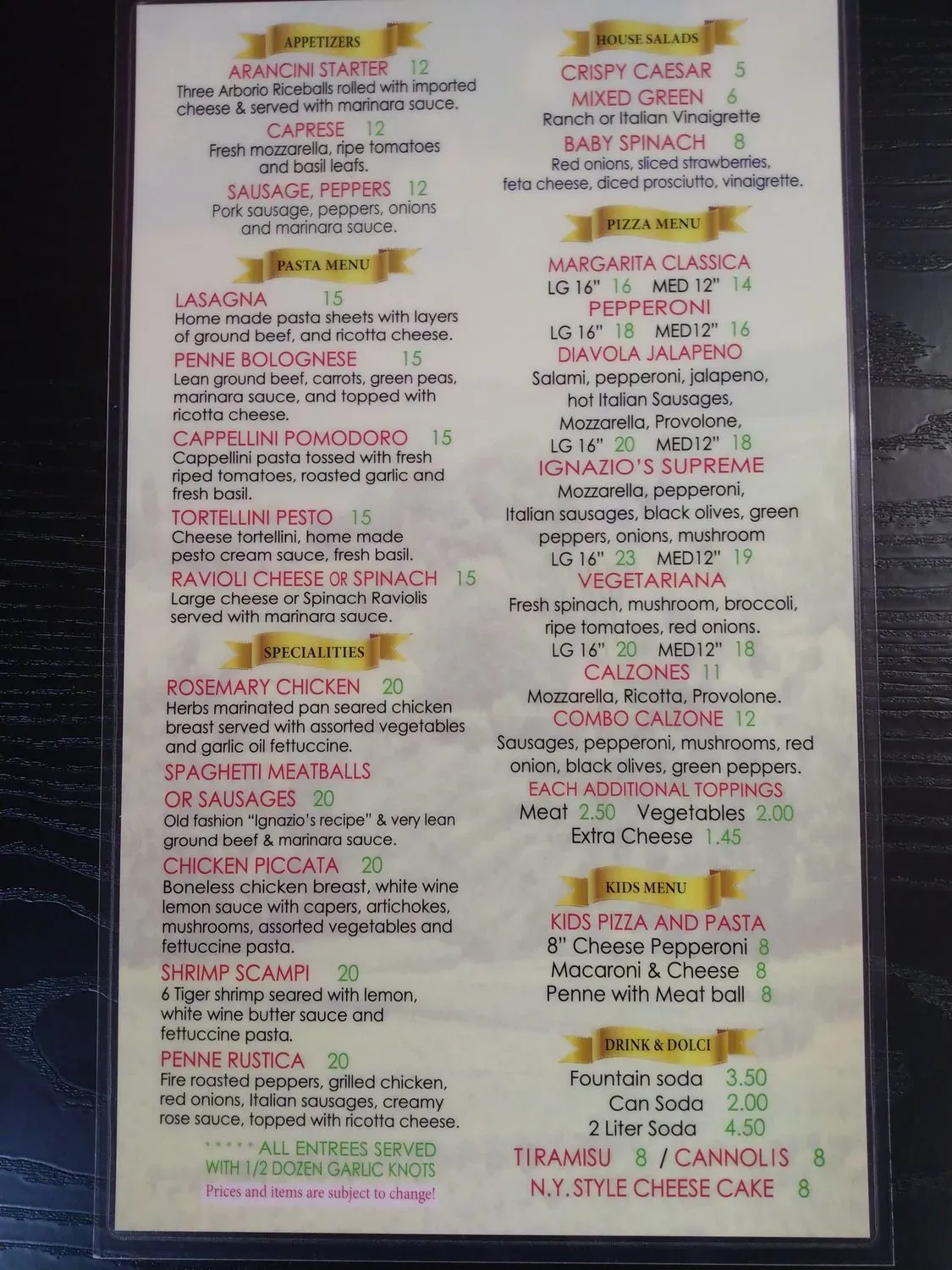 Menu 1