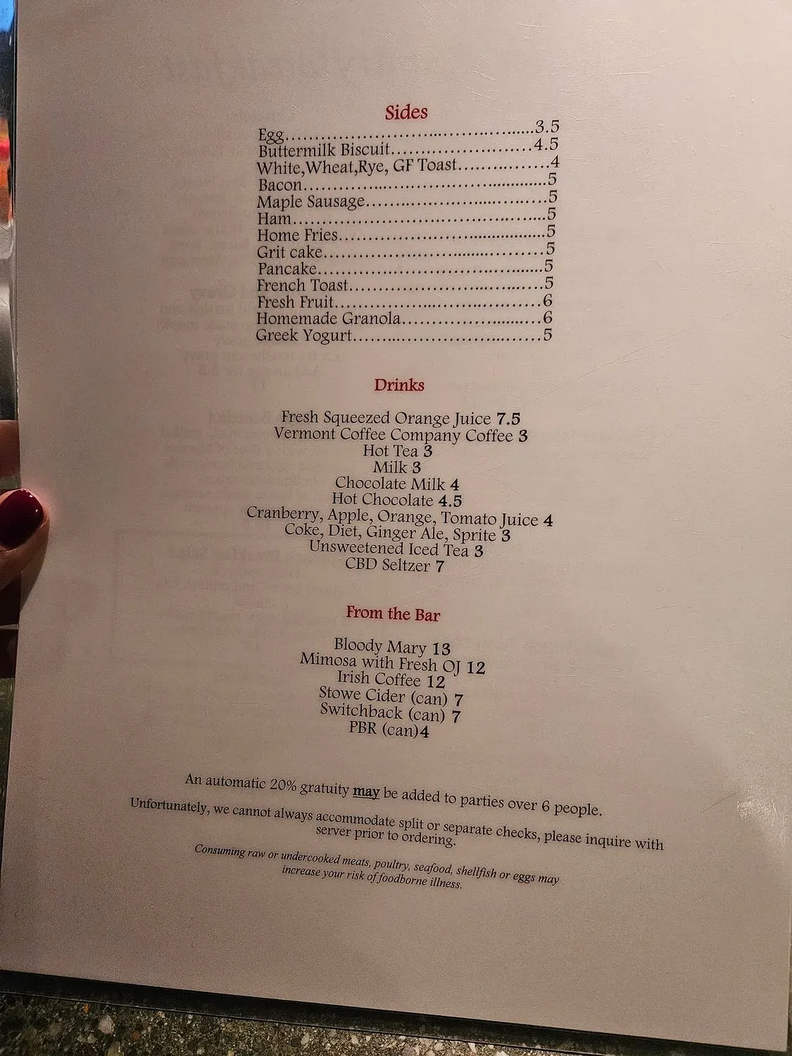 Butler's Pantry Breakfast and Dinner Menu - Updated November 2025