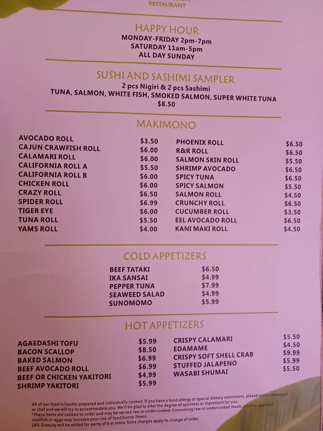 Menu 1