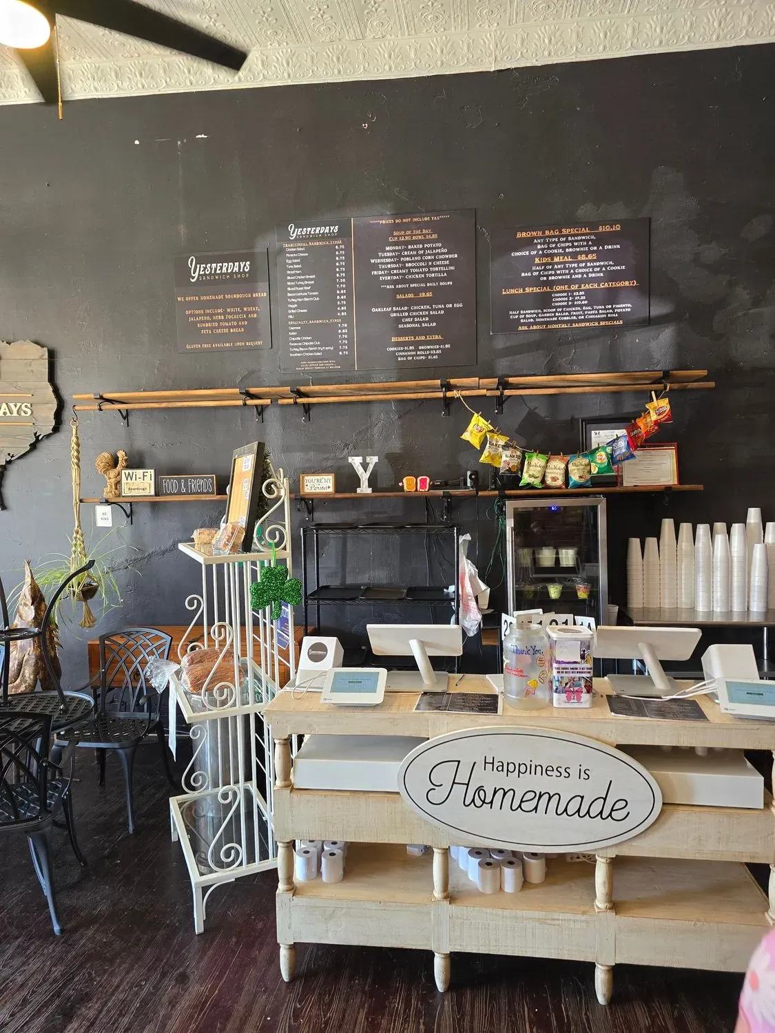 Yesterdays Sandwich Shop Menu - Updated November 2025