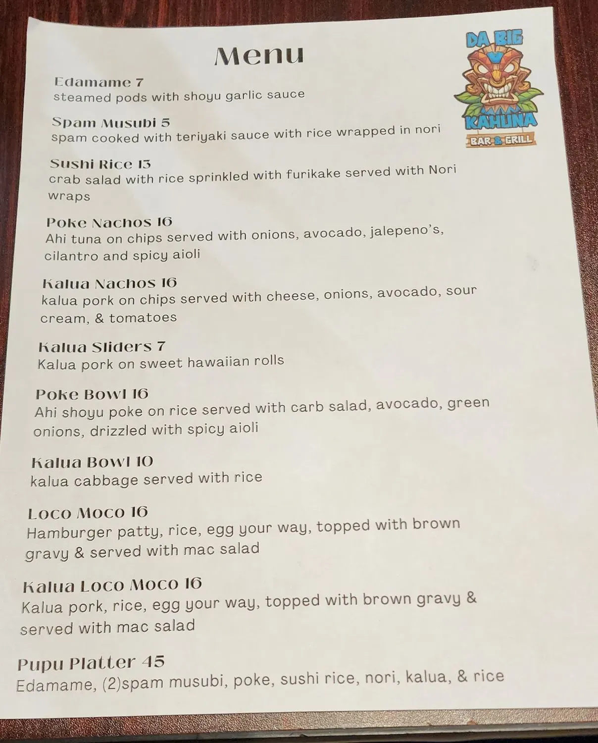 Menu 1