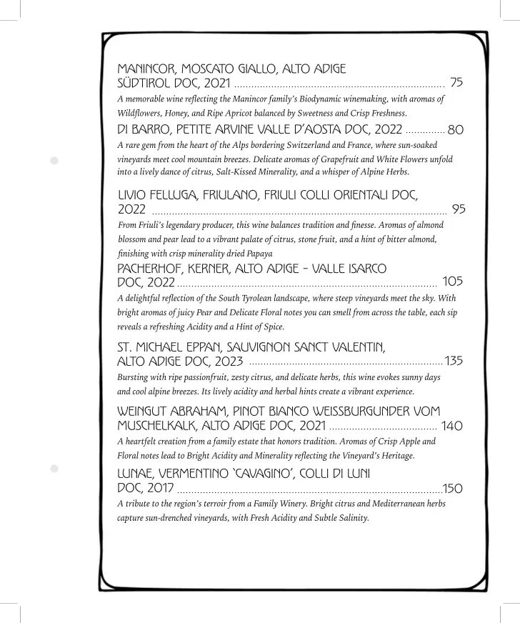 Ama Menu - Updated October 2025