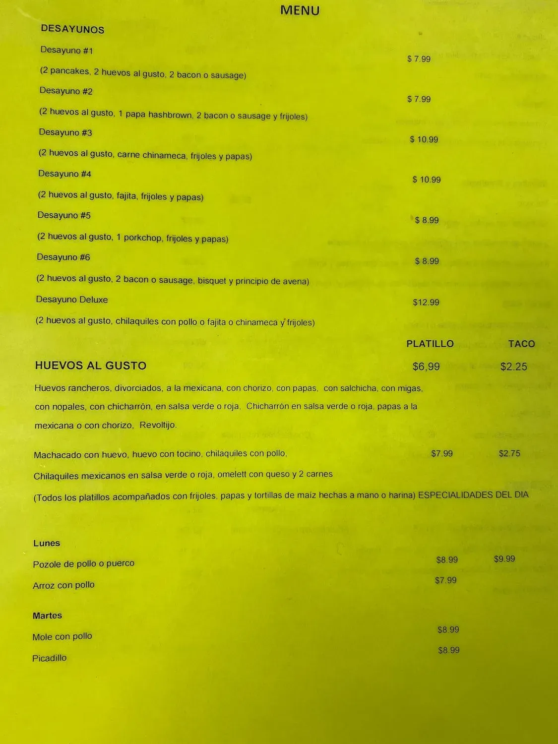 Menu 1