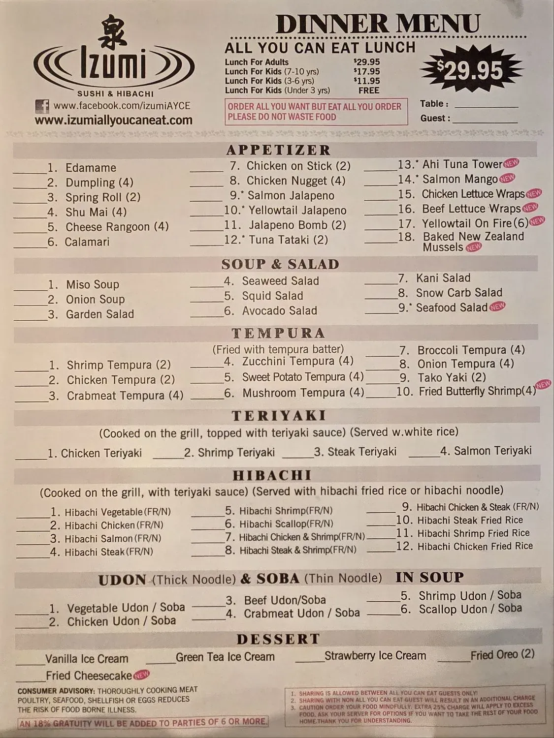 Menu 1