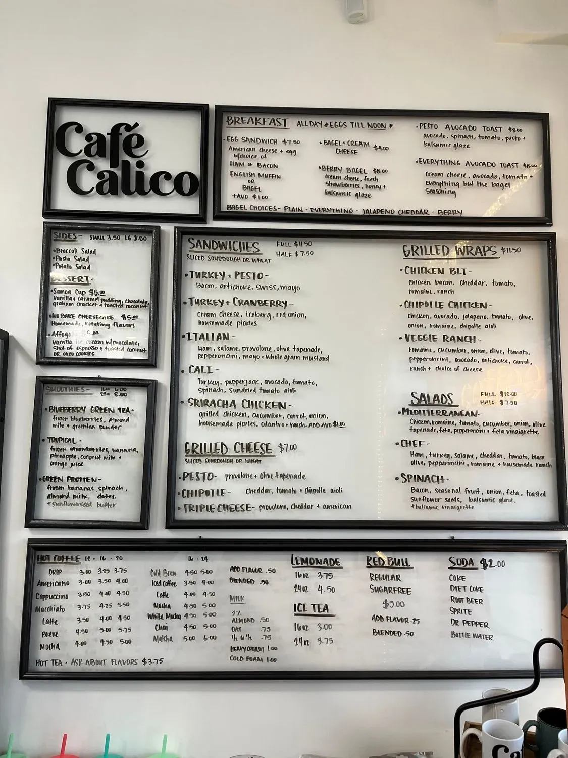 Cafe Calico Menu - Updated November 2025