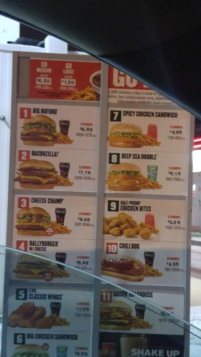 Rally's Menu - Updated November 2025