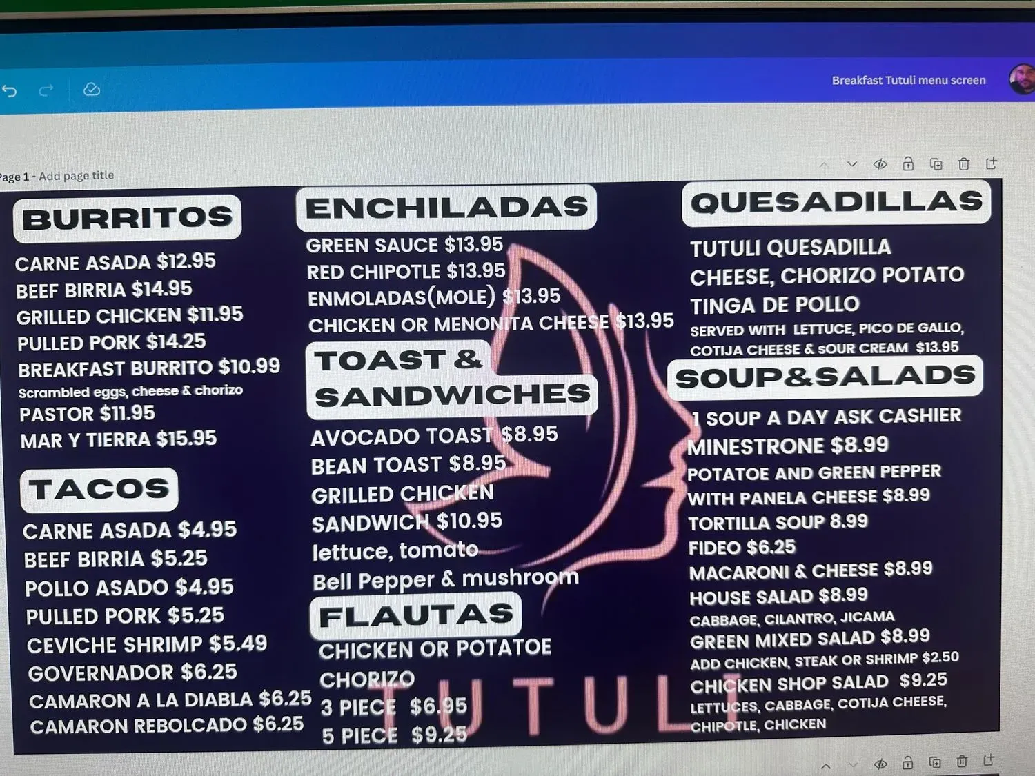 Menu 1