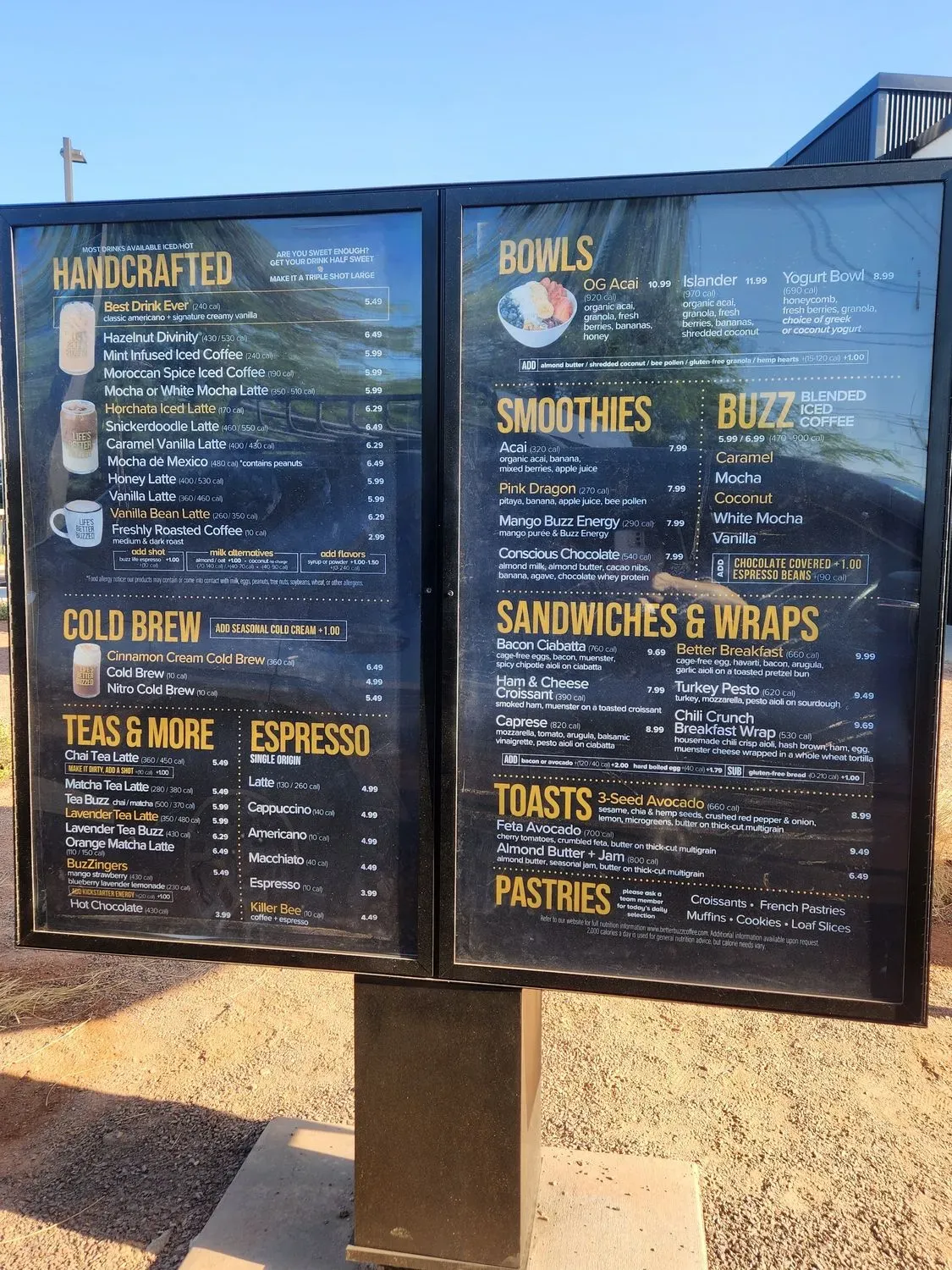 Better Buzz Coffee Tempe Menu Updated November 2025