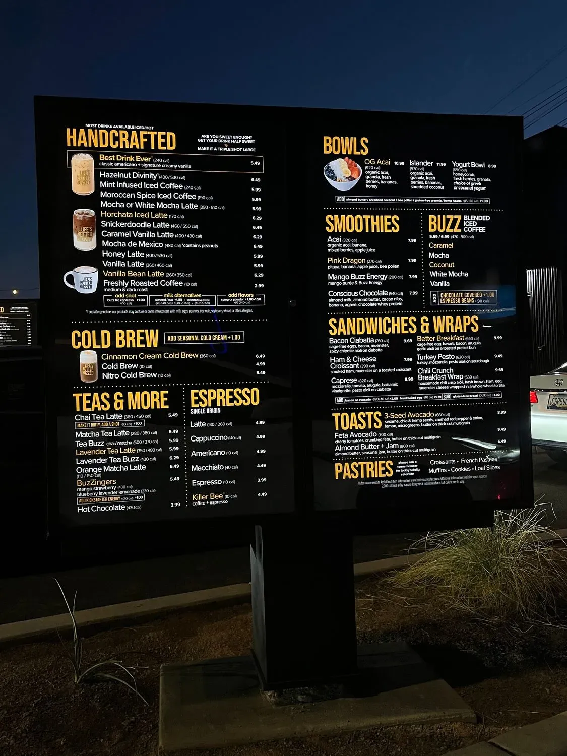Better Buzz Coffee Tempe Menu Updated November 2025