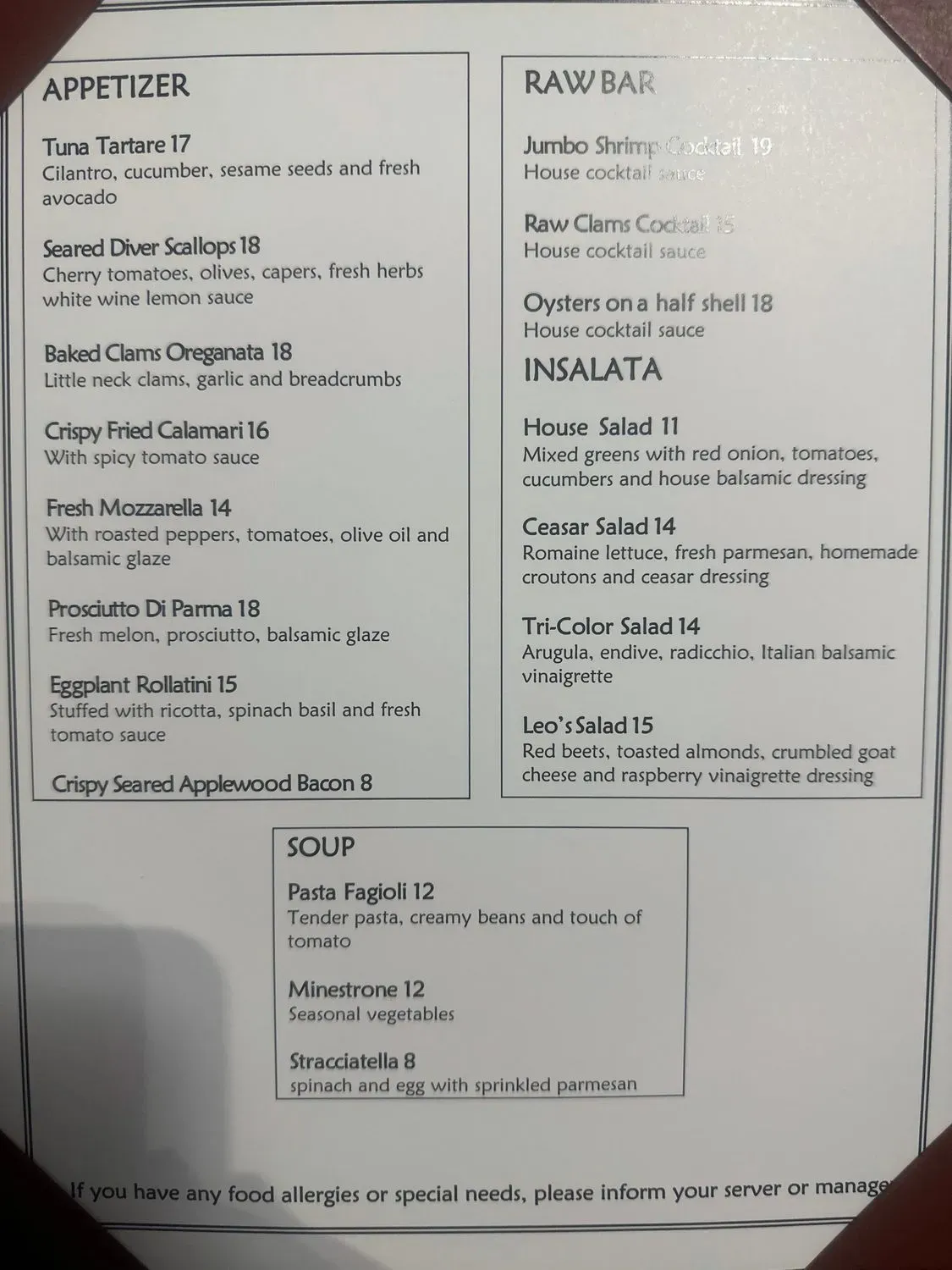 Menu 1