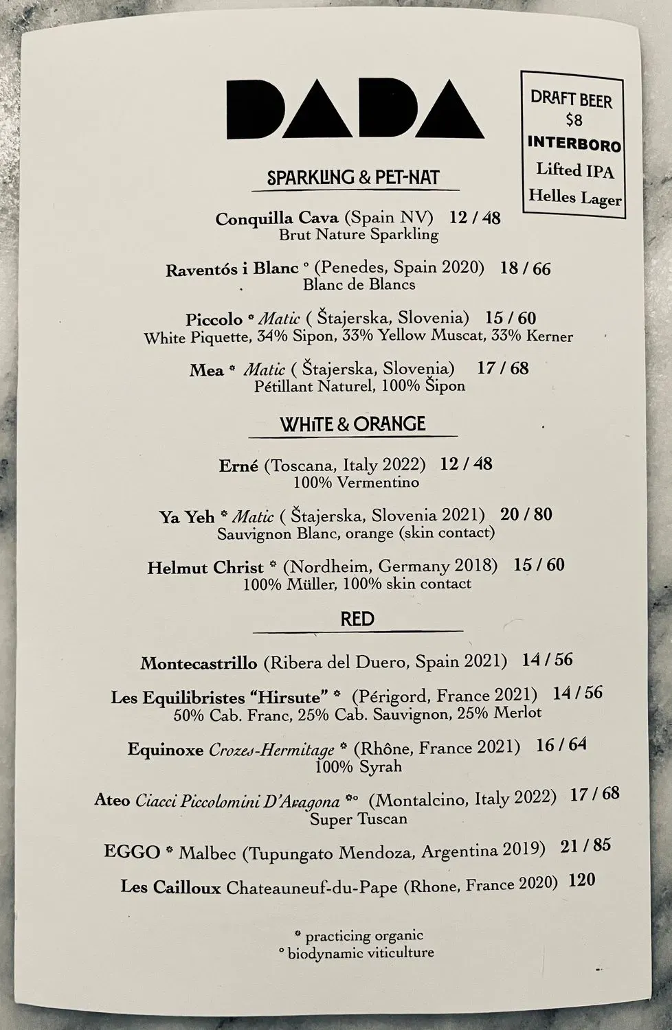 Menu 1