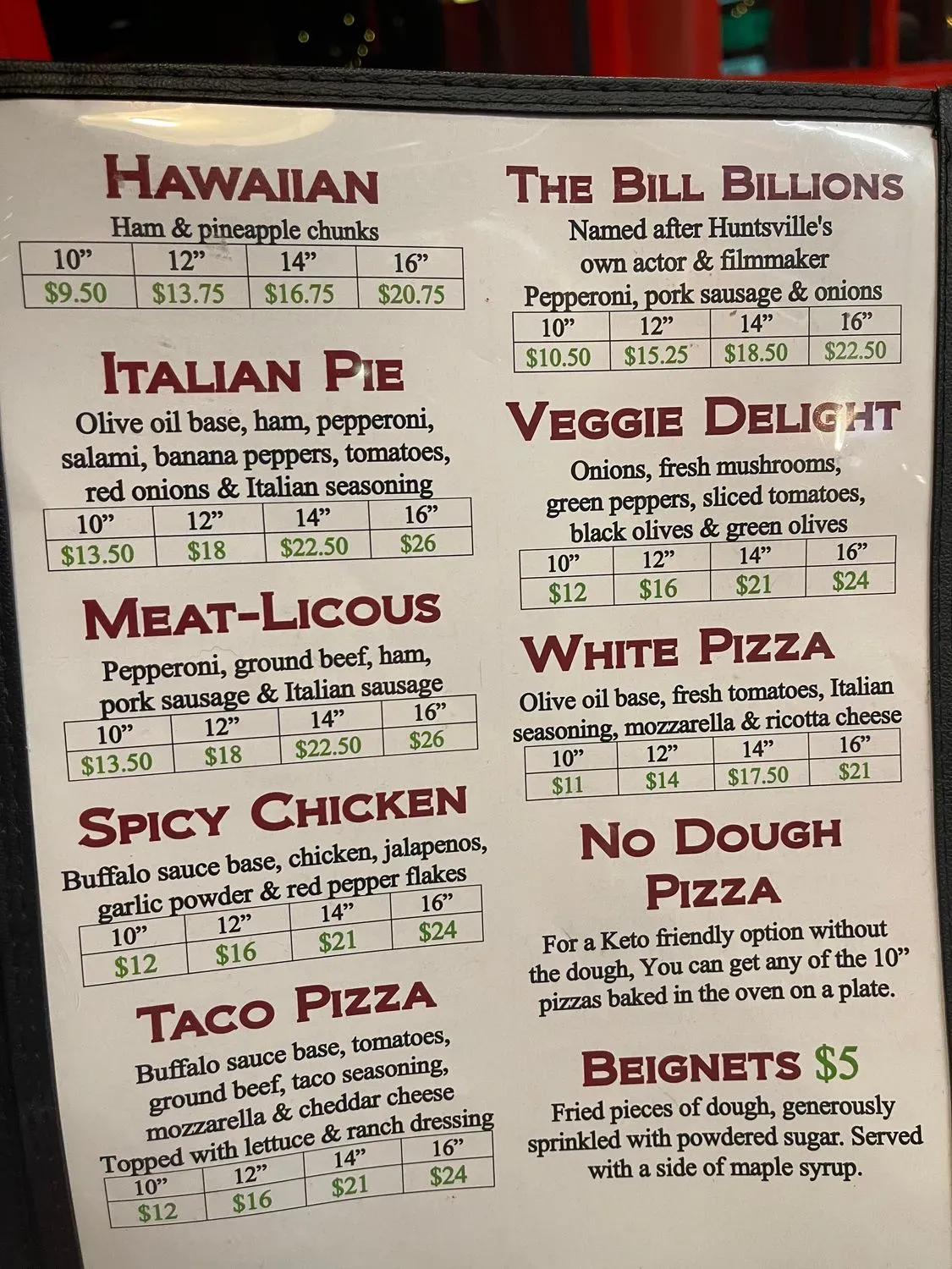 Menu 1