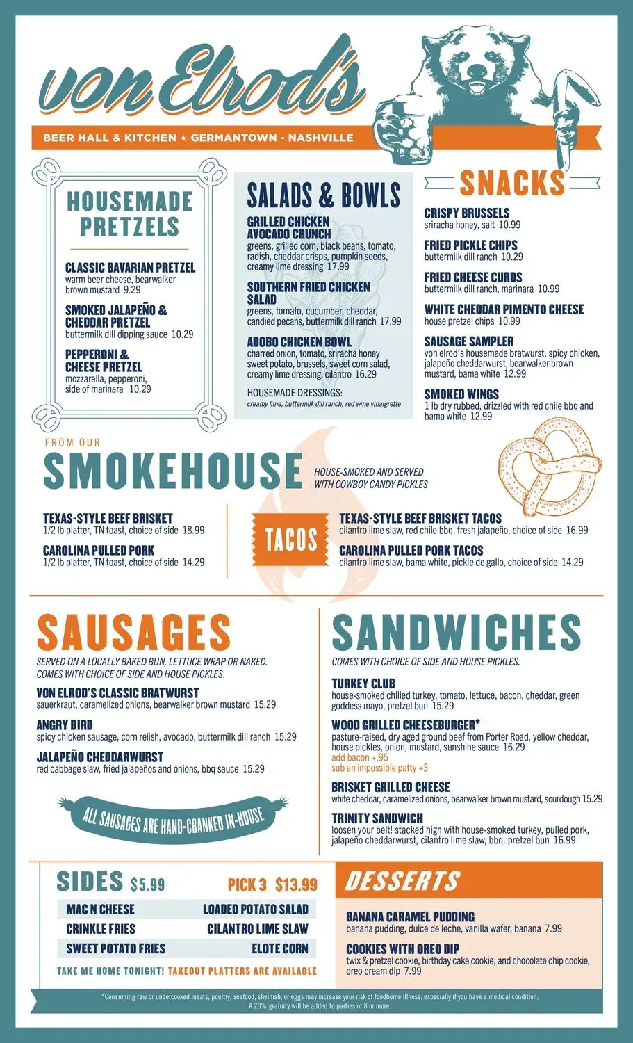 Von Elrod's Beer Hall & Kitchen Menu - Updated November 2025
