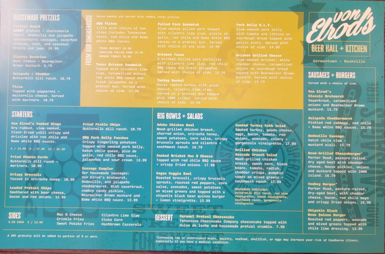 Von Elrod's Beer Hall & Kitchen Menu - Updated November 2025